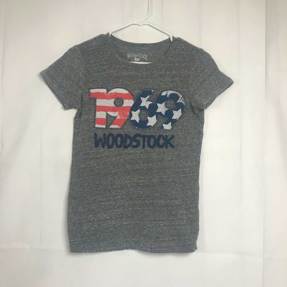 Woodstock 1969 T Shirt XS Gray Graphic Music U1 P